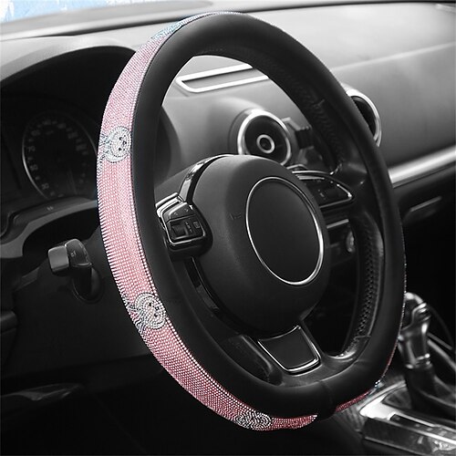 

1 PCS Faux Leather Car Steering Wheel Cover Fashion design Universal Fit For 15""~15""1/2