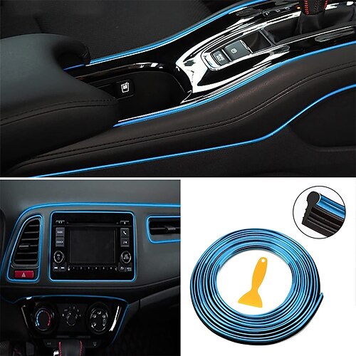 

Car Interior Moulding Trim Electroplating Color Film Car Interior Exterior Decoration Moulding Trim Strip line Door Gap Edge Moulding Trim 16.4ft