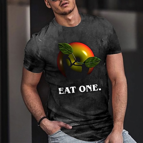 

Men's T shirt Tee Tee Graphic Round Neck Black Short Sleeve 3D Print Casual Daily 3D Print Tops Fashion Cool Designer Comfortable / Summer / Summer