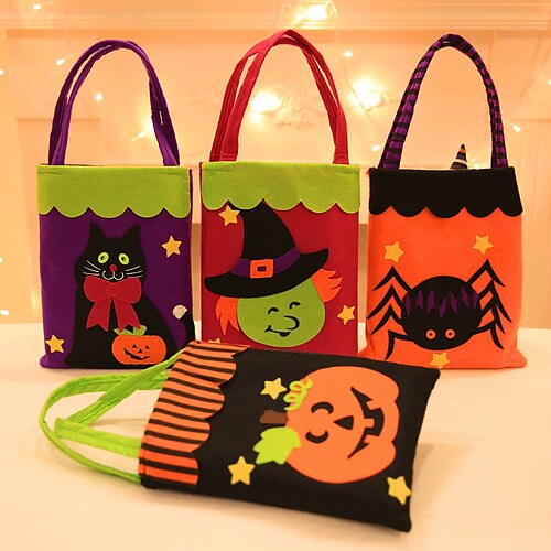 

Halloween Decorations Non-woven Stickers Bags Halloween Shopping Malls Hotels Cookies Apple Gift Bags
