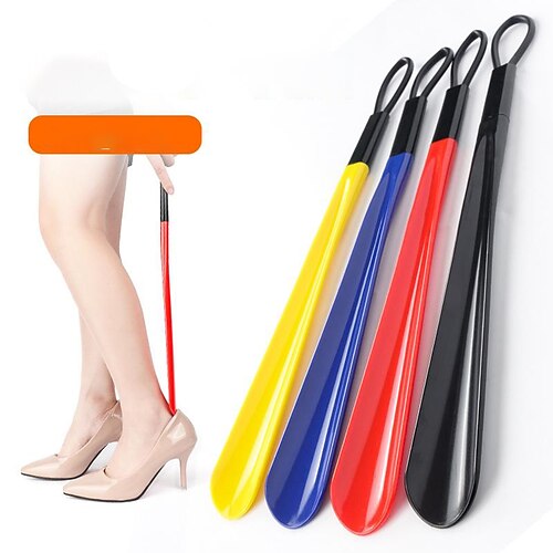 

shoehorn long colorful plastic shoehorn elderly pregnant women do not bend over to wear shoes artifact multi-functional shoe extractor