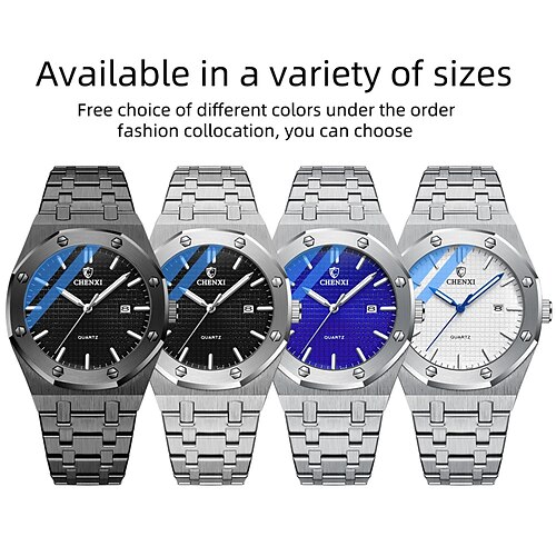

CHENXI Quartz Watch Fashion Luxury Quartz Men Watch Top Brand Stainless Steel Business Wrist Watch Waterproof Luminous Clock Mens Watches
