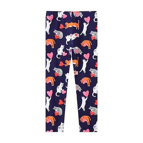 

Kids Girls' Leggings Blue Animal Fall Winter Active Daily 2-6 Years