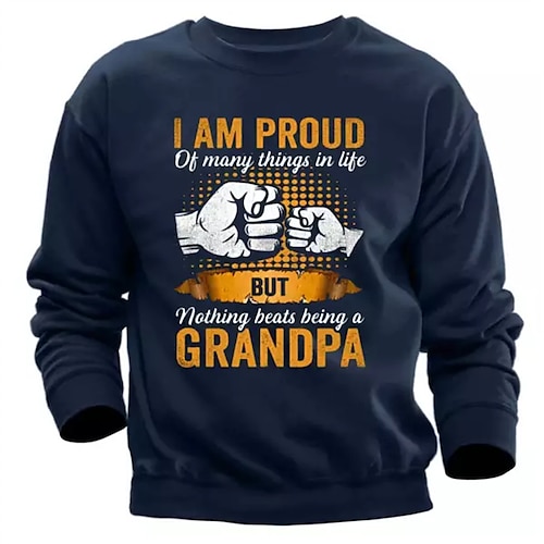 

Men's Sweatshirt Pullover I Am Proud Of Many Things In Life Graphic Letter Print Daily Holiday Going out Hot Stamping Casual Streetwear Hoodies Sweatshirts Black Navy Blue
