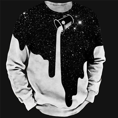 

Men's Unisex Sweatshirt Pullover Color Block Graphic Prints Print Daily Sports Holiday 3D Print Designer Casual Hoodies Sweatshirts Black