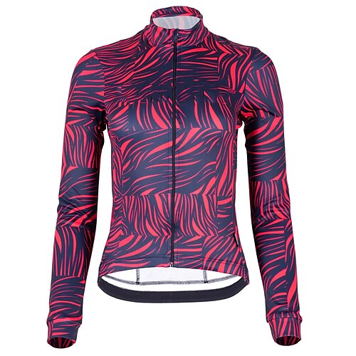 

21Grams Women's Cycling Jersey Long Sleeve Bike Top with 3 Rear Pockets Mountain Bike MTB Road Bike Cycling Breathable Quick Dry Moisture Wicking Reflective Strips Red Graphic Polyester Spandex Sports