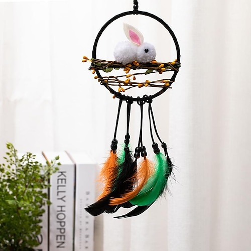 

malang rabbit dream catcher diy material package new and unique creative weave dream catcher wind chime crafts dream catcher