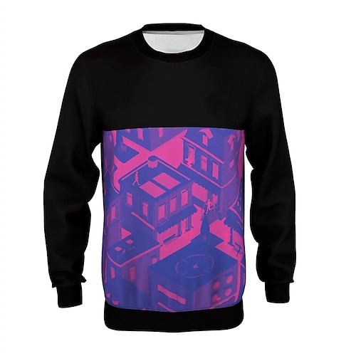 

Men's Unisex Sweatshirt Pullover Abstract Graphic Prints Print Daily Sports Holiday 3D Print Casual Streetwear Hoodies Sweatshirts Black