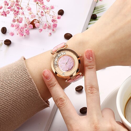 

Quartz Watch for Women Analog Quartz Stylish Glitter Casual Fashion Diamond Creative Metal Leather Fashion
