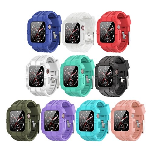 

1PC Smart Watch Band with Case Compatible with Apple iWatch Series 8 7 6 5 4 3 2 1 SE for iWatch Smartwatch Strap Wristband Silicone Matte Adjustable Stretchy