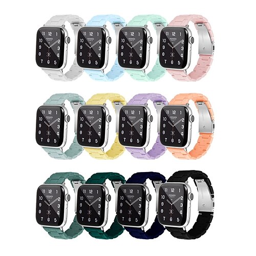 

1pc Smart Watch Band Compatible with Apple iWatch 38/40/41mm 42/44/45mm PC Adjustable Elastic Classic Clasp Sport Band for iWatch Smartwatch Strap Wristband for Series 7 / SE / 6/5/4/3/2/1