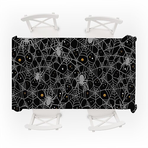

Rectangle Tablecloth Waterproof Table Covers Halloween Decoration Table Cloth Washable Dust-proof Polyester Table Cloths for Dining Tables & Parties