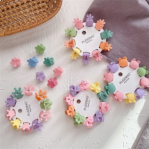 

10PCS/Set Girls Cartoon Colorful Flower Mini Hair Claws Kids Sweet Hairpins Children Fashion Hair Accessories Cute Hair Clip