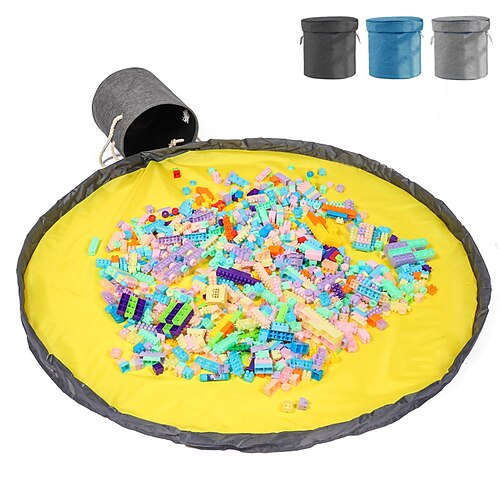 

Toy Storage Bag And Play Mat Toy Organization Bags With Play Mat Toys Storage Organizer Bag Toy Storage Basket Collapsible Canvas Bin Drawstring Toys 1pcs