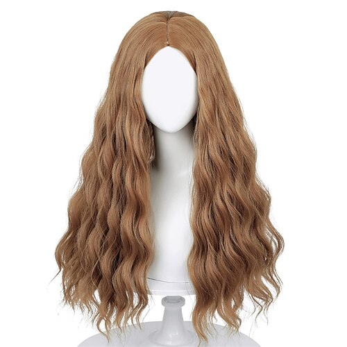 

Uniquebe Witch Wig Long Brown Wig for Women Middle Part Curly Brown Cosplay Wig Wig Cap for Halloween Cotume Party