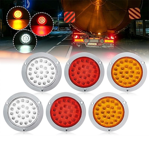 

OTOLAMPARA 4pcs 12W DC 10-30V LED Lamp Car Indicator Stop Rear Tail Light Side Light For Cars/Trucks/Trailers/Boats/Bus White/Red/Amber Lightness Optional