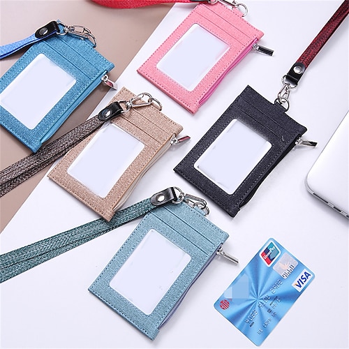 

ID Card Holder PU Leather Name Card Holder Professional Multi Credit Card Protector for Women Men Kids