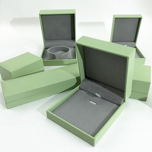 

Grass Green Right Angle Leather Jewelry Box Ring Box Pendant Bracelet Box Jewelry Gift Box Jewelry Box