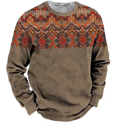 

Men's Unisex Sweatshirt Pullover Graphic Prints Print Daily Sports Holiday 3D Print Designer Casual Hoodies Sweatshirts Brown