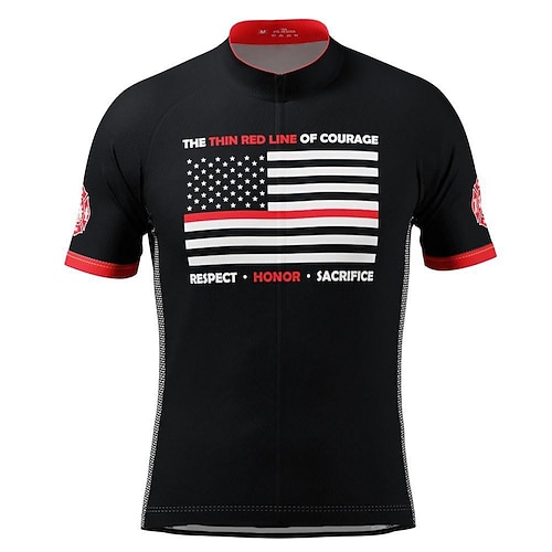 

21Grams Men's Cycling Jersey Short Sleeve Bike Top with 3 Rear Pockets Mountain Bike MTB Road Bike Cycling Breathable Quick Dry Moisture Wicking Reflective Strips White Black American / USA Polyester