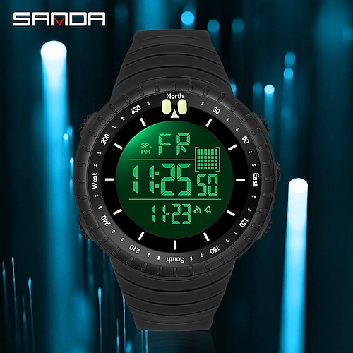 

SANDA 2022 New Watches Mens Fashion Outdoor Military Sport Digital Watch 5Bar Waterproof Wristwatch