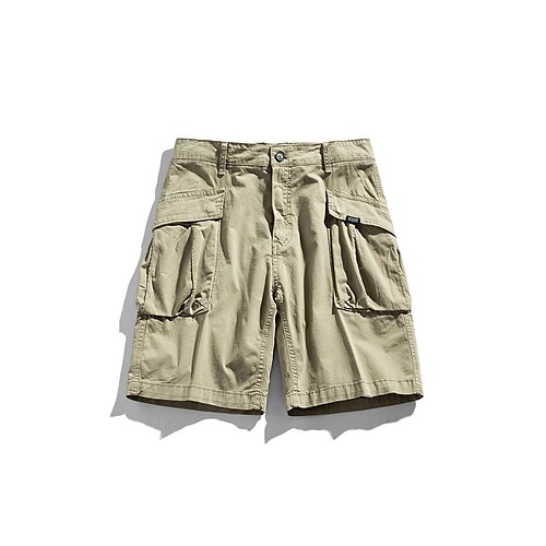 

Men's Shorts Cargo Pants Multi Pocket Solid Color Breathable Soft Short Pants Casual Daily Cargo Shorts Casual Black Army Green Micro-elastic / Spring / Summer