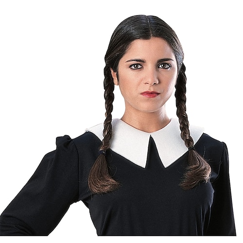 

Rubie's Adult The Addams Family Adult Wig ynthetic Wig Wavy With Bangs Wig Very Long A29 Synthetic Hair Women's Soft Easy to Carry Fashion