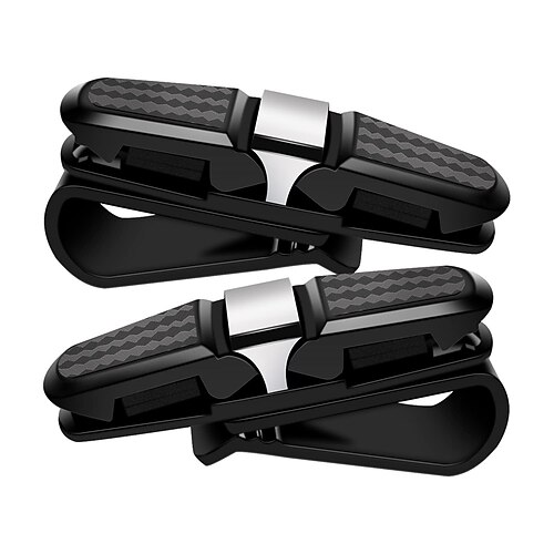 

2stk Holder til solskjermer for bil Roterende Passer for tynne briller med Double-Ender Clip Plast Til Jeep Truck Van