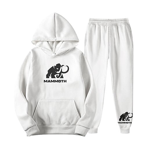 

Kids Boys Hoodie Pants HoodieSet Clothing Set 2 Pieces Long Sleeve White Elephant Letter Animal Print Street Sports Vacation Fashion Comfort Cool Daily 3-12 Years