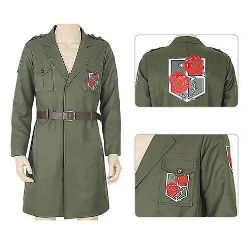 

Inspired by Attack on Titan Scout Regiment Anime Cosplay Costumes Japanese Cosplay Suits Coat Waist Belt For Men's Women's