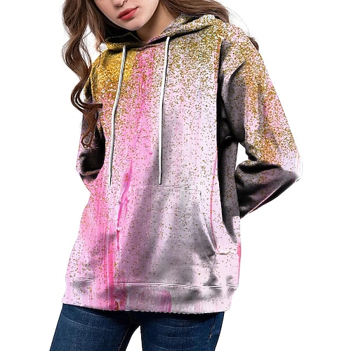 

Women's Pullover Hoodie Sweatshirt Tie Dye Front Pocket Print Daily Sports 3D Print Active Streetwear Hoodies Sweatshirts Purple Pink Yellow