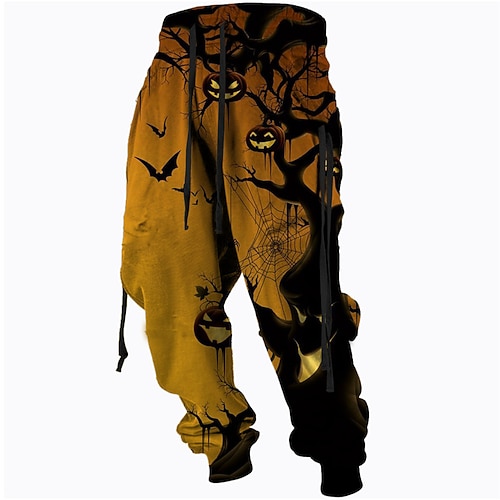 

Per uomo Pantaloni della tuta Pareggiatore Pantaloni A cordoncino Tasche laterali Vita elastica Zucca Halloween Stampe astratte Comfort Traspirante Sportivo Informale Giornaliero Misto cotone Spugna