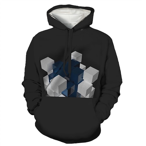 

Men's Unisex Pullover Hoodie Sweatshirt Hooded Geometric Graphic Prints Print Daily Sports 3D Print Boho Streetwear Hoodies Sweatshirts Long Sleeve Black