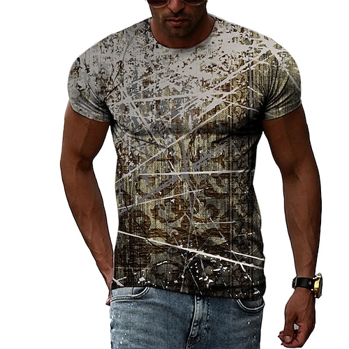 

Men's Unisex T shirt Tee Graphic Prints Crew Neck Gray Short Sleeve 3D Print Outdoor Street Print Tops Vintage Sports Casual Big and Tall / Summer / Summer