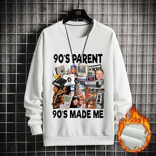 

Men's Sweatshirt Pullover Black Blue Gray White Crew Neck Graphic Letter Print Going out Fleece Streetwear Designer Casual Winter Fall & Winter Clothing Apparel Hoodies Sweatshirts Long Sleeve