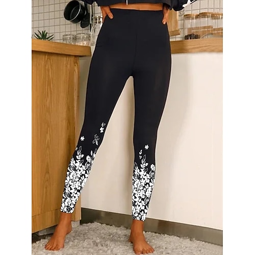 

Women's Yoga Pants Tummy Control Butt Lift High Waist Yoga Fitness Gym Workout Cropped Leggings Floral Black Green Blue Sports Activewear High Elasticity 21Grams / Athletic / Athleisure