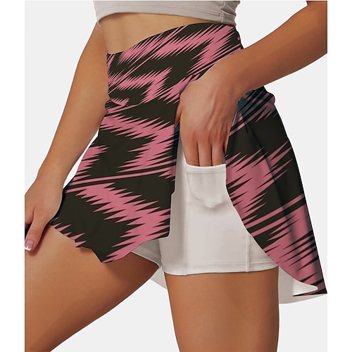 

Women's Running Skirt Athletic Skorts Side Pockets 2 in 1 Bottoms Athletic Athleisure Breathable Quick Dry Moisture Wicking Fitness Gym Workout Running Sportswear Activewear Yellow Rosy Pink Blue