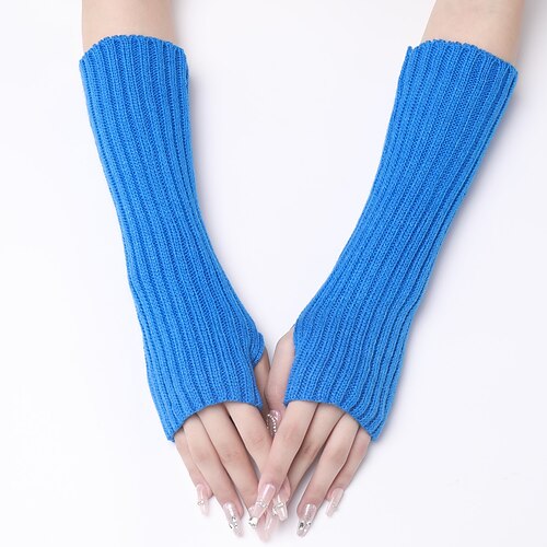 

Women's Fingerless Gloves Warm Winter Gloves Gift Daily Pure Color Knit Acrylic Fibers Simple Warm 1 Pair