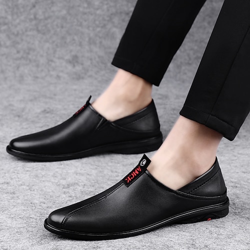 

Men's Loafers Slip-Ons Casual Classic Daily Office Career PU Dark Brown Black Brown Spring Summer