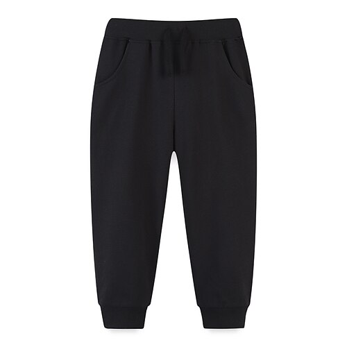 

Kids Boys Pants Solid Colored Active Outdoor 2-8 Years Winter Black Blue Gray