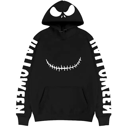 

The Nightmare Before Christmas Kids Girls' Hoodie Letter Outdoor 3D Print Long Sleeve Pocket Fashion 3-13 Years Winter Black