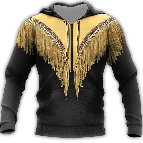 

Men's Unisex Pullover Hoodie Sweatshirt Hooded Tribal Graphic Prints Print Daily Sports 3D Print Streetwear Designer Hoodies Sweatshirts Long Sleeve Yellow