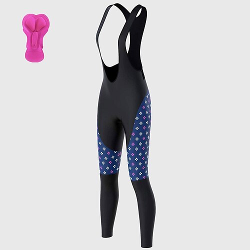 

21Grams Women's Cycling Bib Tights Bike Bottoms Mountain Bike MTB Road Bike Cycling Sports Polka Dot 3D Pad Cycling Breathable Quick Dry Red Blue Polyester Spandex Clothing Apparel Bike Wear
