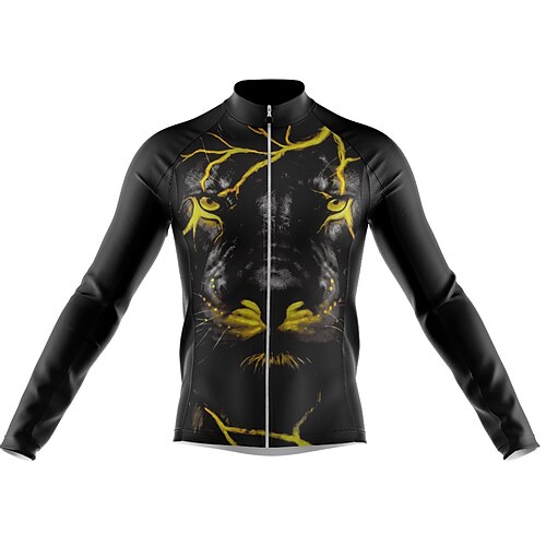 

Men's Cycling Jersey Long Sleeve Bike Jersey with 3 Rear Pockets Mountain Bike MTB Road Bike Cycling Cycling Breathable Ultraviolet Resistant Quick Dry Black Polyester Sports Clothing Apparel