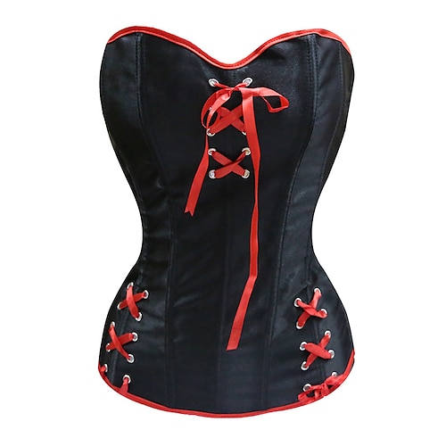 

Corsé Mujer Corsés Víspera de Todos los Santos Fiesta y Noche Discoteca Negro Sensual Corsé Superior Cordones Espalda al Aire Control de barriga Color puro Primavera Verano