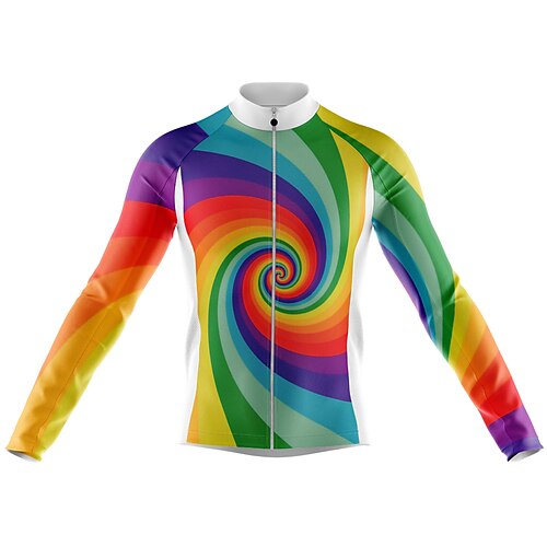 

Men's Cycling Jersey Long Sleeve Bike Jersey with 3 Rear Pockets Mountain Bike MTB Road Bike Cycling Cycling Breathable Ultraviolet Resistant Quick Dry White Polyester Sports Clothing Apparel