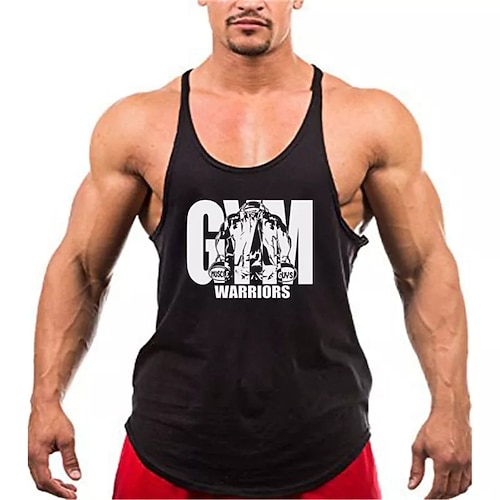 

Men's Running Tank Top 3D Print Classic Sleeveless Tank Top Street Casual Breathable Quick Dry Soft Yoga Fitness Gym Workout Sportswear Activewear Graphic Black Light Grey Red