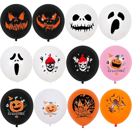 

50pcs Halloween Pumpkin Bat Ghost Balloon for Gift Decoration Party Waterproof 4.72 inch Emulsion