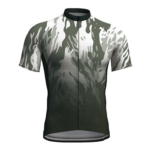 

21Grams Men's Cycling Jersey Short Sleeve Bike Jacket Tracksuit Jersey with 3 Rear Pockets Mountain Bike MTB Road Bike Cycling Cycling Breathable Quick Dry Reflective Strips Green Graphic Animal