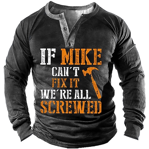 

Men's Unisex Pullover Button Up Hoodie Graphic Prints Letter Print Casual Daily Sports 3D Print Basic Casual Hoodies Sweatshirts Black